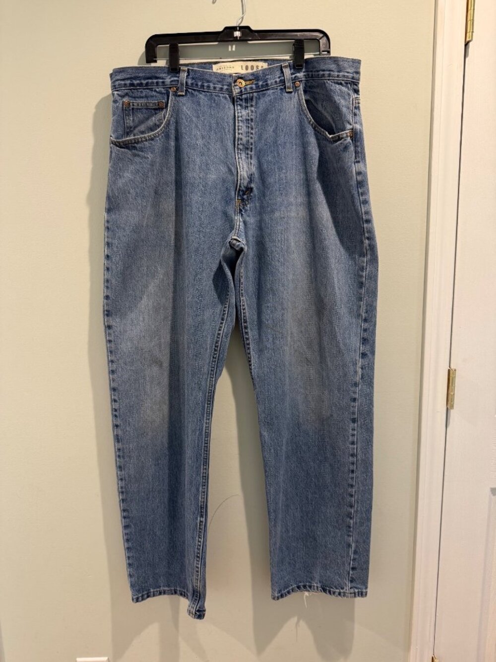 40x34 Arizona Jeans Men's 100% Cotton Blue Loose Fit Denim Pants